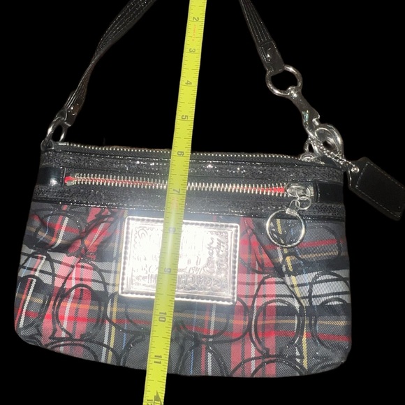 Coach Poppy Vintage Black and Red Plaid Mini Shoulder Bag - Picture 5 of 7